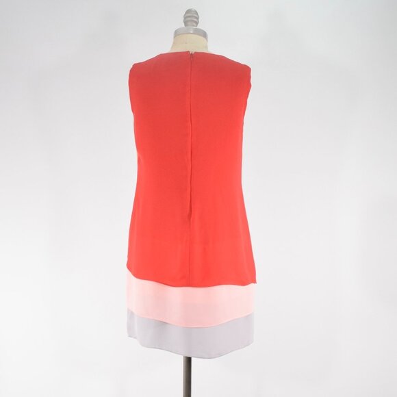 BCBG Poppy Red Layered Chiffon Mini Shift Dress - Picture 4 of 8
